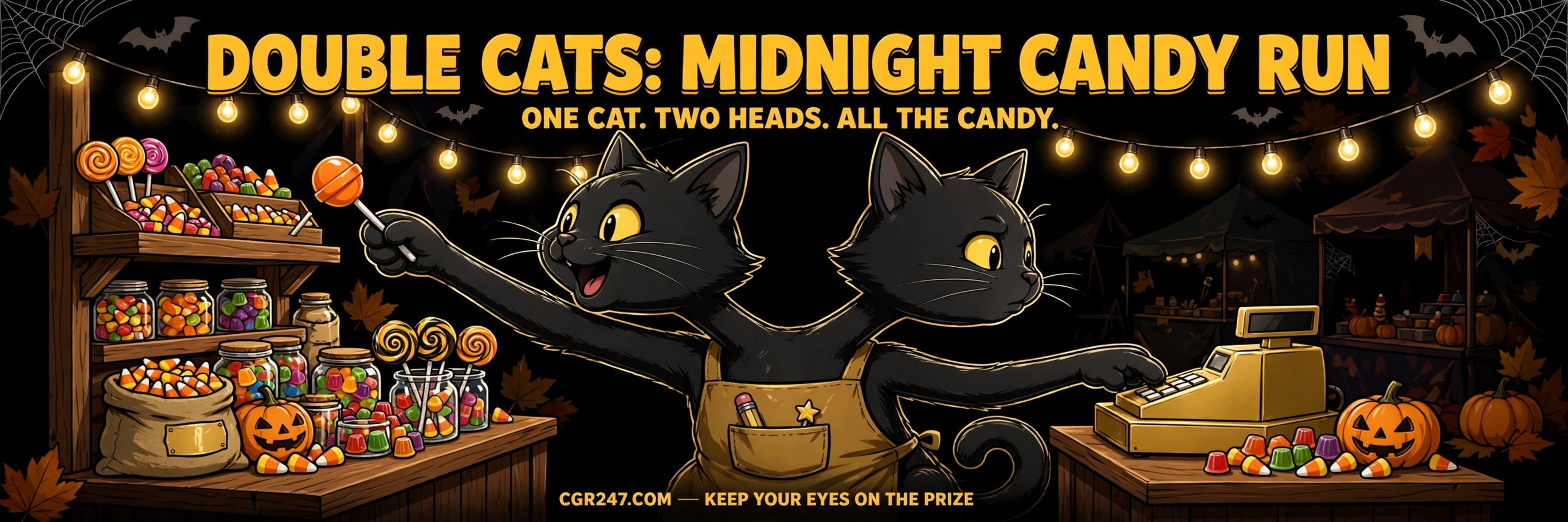 Play Double Cats Midnight Candy Run