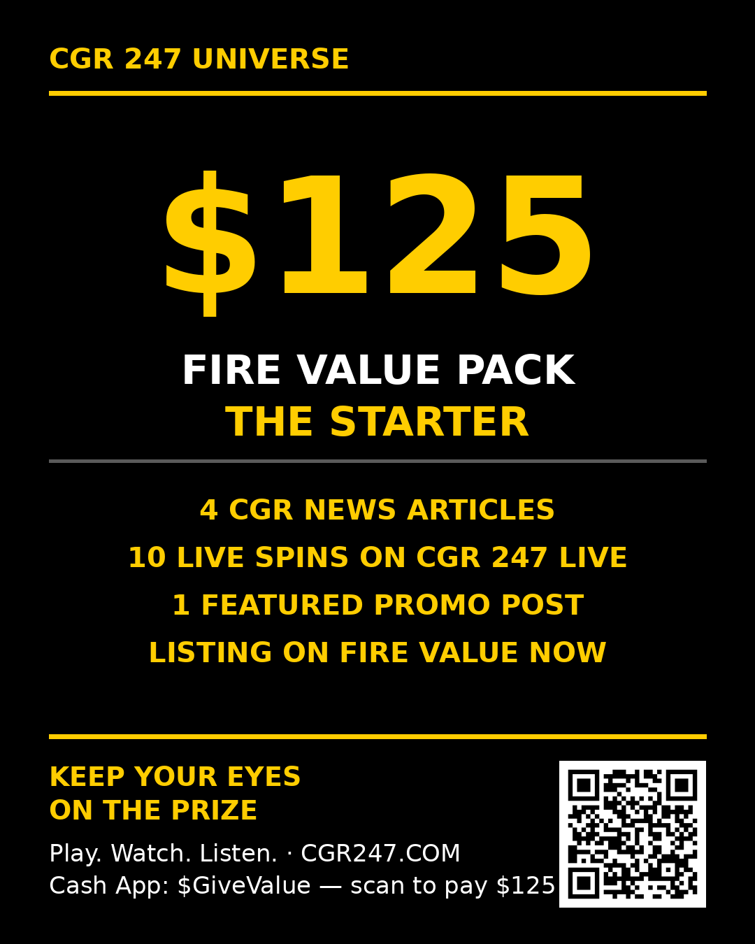 $125 FIRE VALUE PACK — THE STARTER flyer