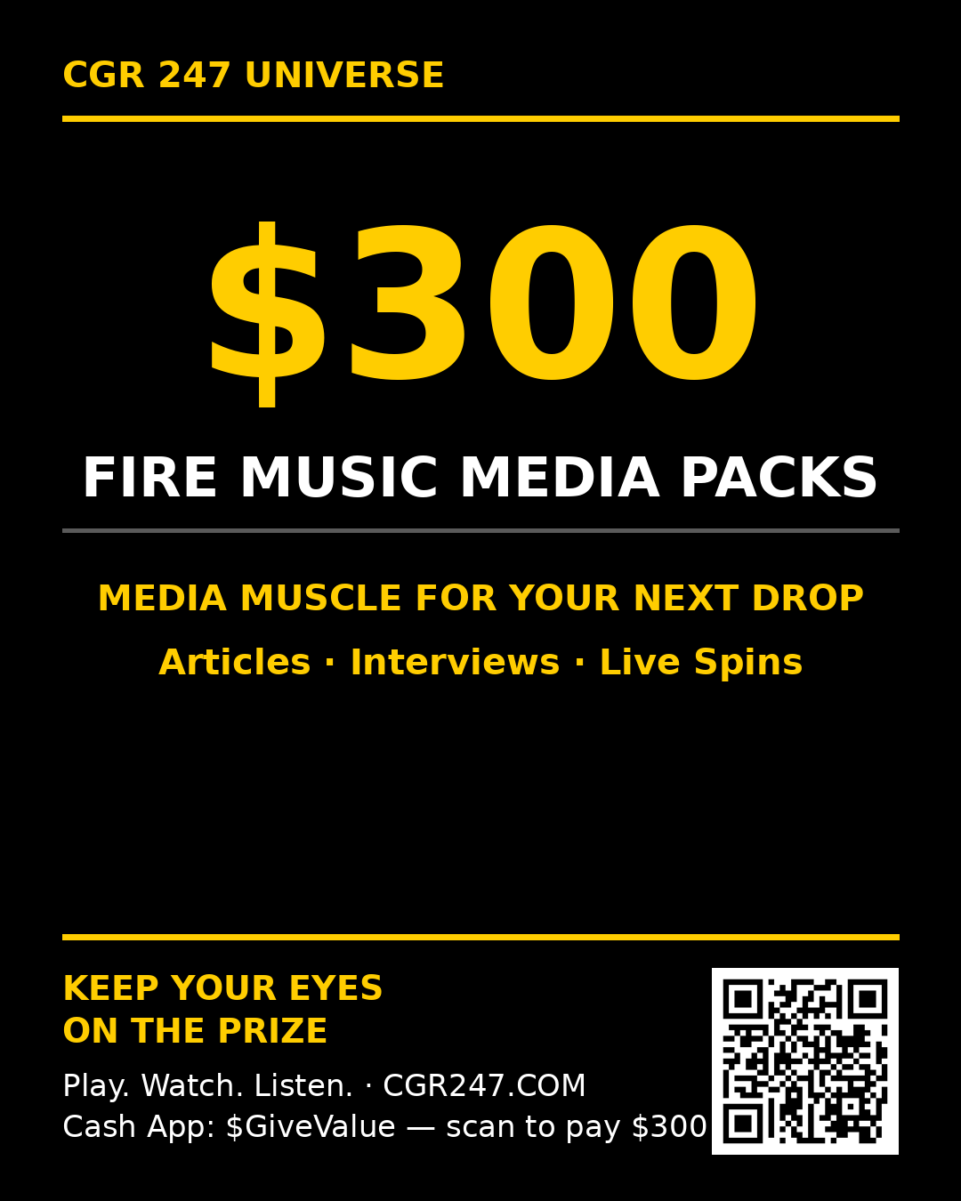 $300 FIRE MUSIC MEDIA PACKS flyer