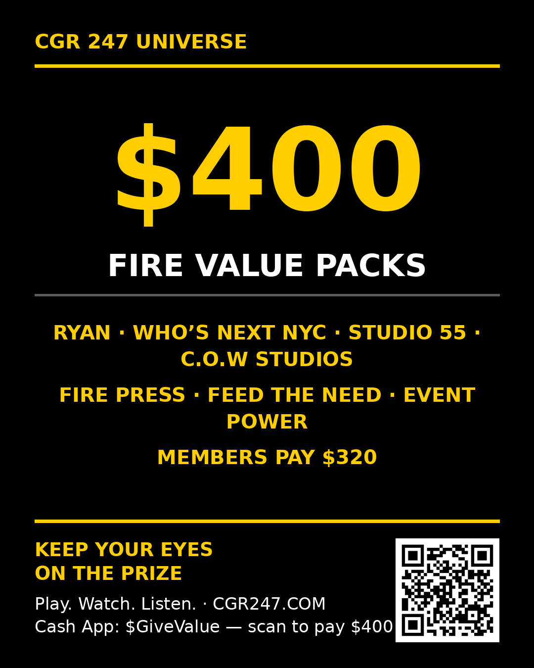 $400 FIRE VALUE PACKS flyer