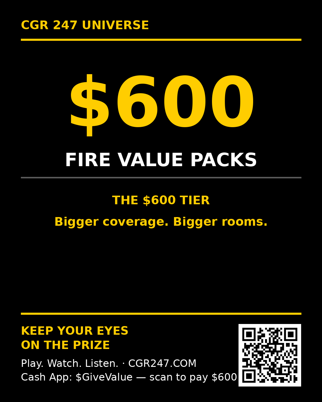 $600 FIRE VALUE PACKS flyer